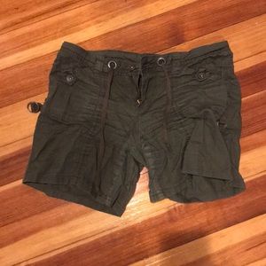 Green cargo shorts